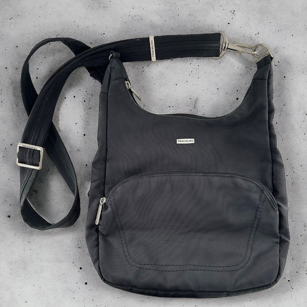 Travelon Black Nylon Crossbody Bag Handbag